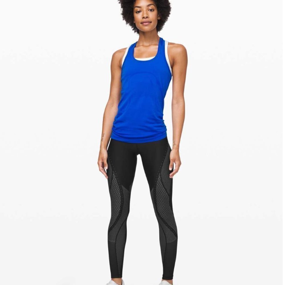 Lululemon Mapped Out High Rise Tight Black/Glacier Grey 28"
